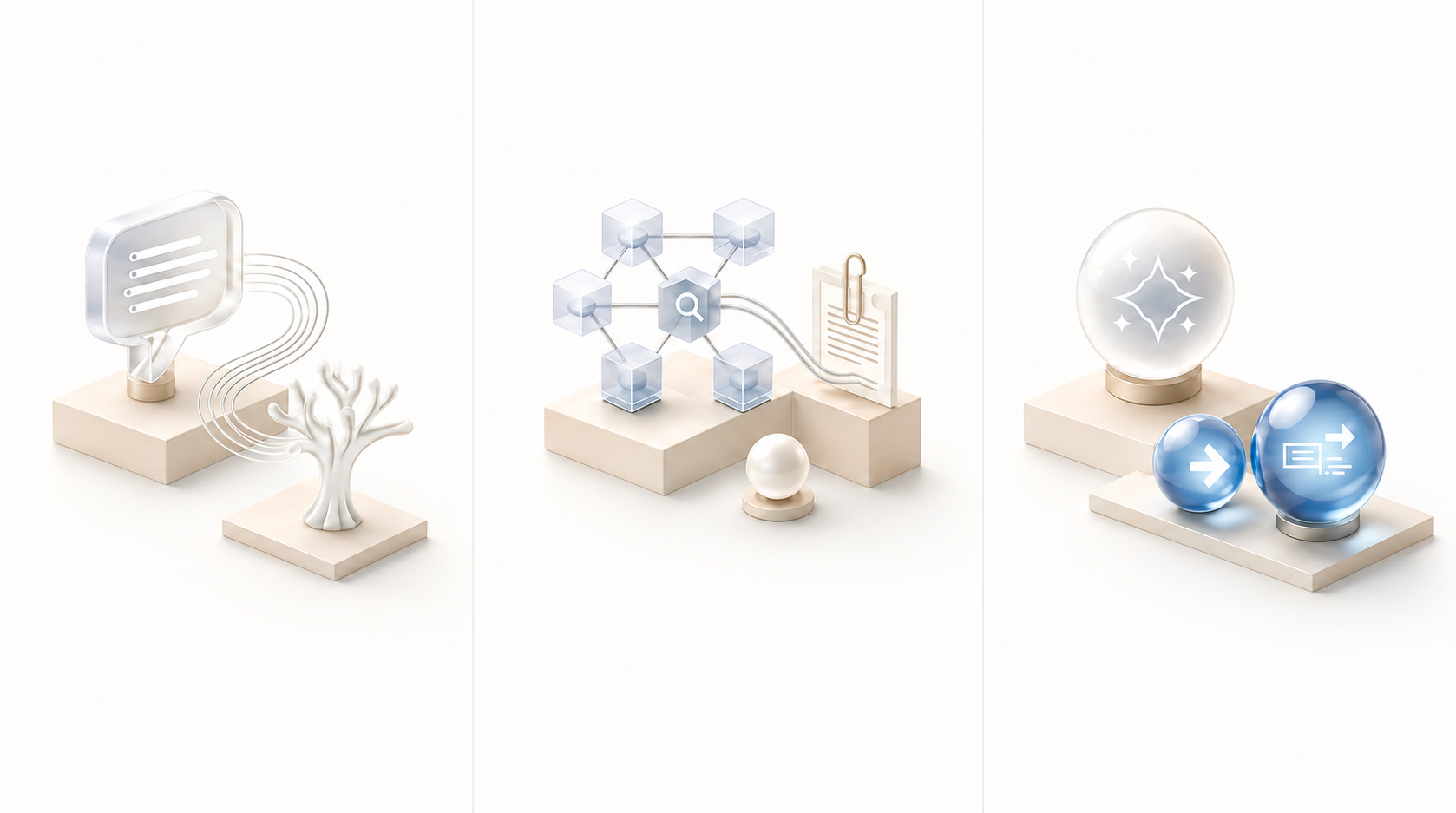 AI-Flow enterprise platform illustration showing inquiry, deep knowledge, and intelligent action
